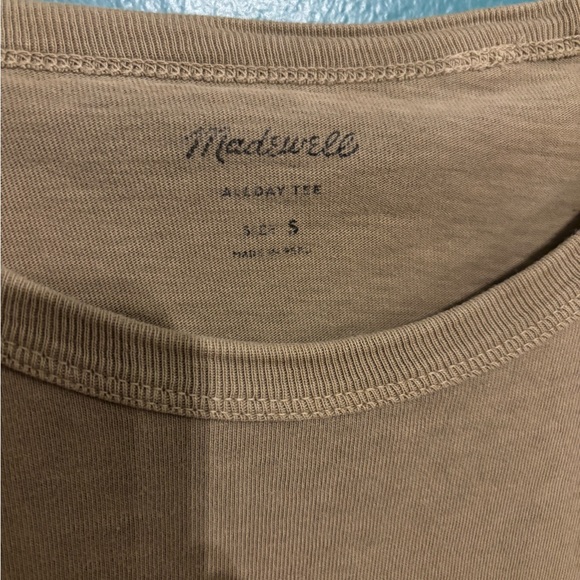 Madewell Men's Casual Tan Army Green T-Shirt W/ Pocket Size Small - Picture 2 of 5